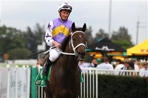 HAWKESBURY, AUSTRALIA - APRIL 22: James Mcdonald riding New Mandate wins Race 9 Richmond Club Hawkesbury Cup during Hawkesbury Cup Day Sydney Racing at Hawkesbury Racecourse on April 22, 2023 in Hawkesbury, Australia. (Photo by Jeremy Ng/Getty Images)