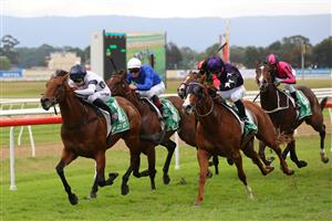HAWKESBURY, AUSTRALIA - APRIL 22: Joshua Parr riding Malkovich wins Race 6 Hawkesbury XXXX Gold Rush during Hawkesbury Cup Day Sydney Racing at Hawkesbury Racecourse on April 22, 2023 in Hawkesbury, Australia. (Photo by Jeremy Ng/Getty Images)