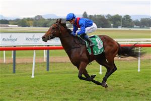 HAWKESBURY, AUSTRALIA - APRIL 22: Kerrin Mcevoy riding Palmetto wins Race 10 Clarendon Tavern during Hawkesbury Cup Day Sydney Racing at Hawkesbury Racecourse on April 22, 2023 in Hawkesbury, Australia. (Photo by Jeremy Ng/Getty Images)