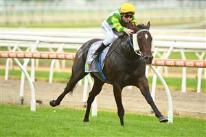 MORNINGTON, AUSTRALIA - APRIL 22: Linda Meech riding Outback Action winning Race 5, the No Fuss Event Hire Handicap, during Melbourne Racing at Mornington Racecourse on April 22, 2023 in Mornington, Australia. (Photo by Vince Caligiuri/Getty Images)