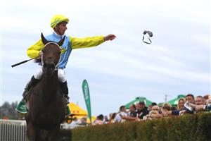 HAWKESBURY, AUSTRALIA - APRIL 22: Nash Rawiller riding Pretty Amazing wins Race 4 Blakes Marine during Hawkesbury Cup Day Sydney Racing at Hawkesbury Racecourse on April 22, 2023 in Hawkesbury, Australia. (Photo by Jeremy Ng/Getty Images)