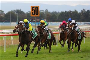 HAWKESBURY, AUSTRALIA - APRIL 22: Nash Rawiller riding Pretty Amazing wins Race 4 Blakes Marine during Hawkesbury Cup Day Sydney Racing at Hawkesbury Racecourse on April 22, 2023 in Hawkesbury, Australia. (Photo by Jeremy Ng/Getty Images)