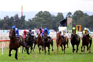 HAWKESBURY, AUSTRALIA - APRIL 22: Nash Rawiller riding Hawaii Five Oh wins Race 7 Blacktown Workers Hawkesbury Guineas during Hawkesbury Cup Day Sydney Racing at Hawkesbury Racecourse on April 22, 2023 in Hawkesbury, Australia. (Photo by Jeremy Ng/Getty Images)