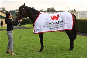 HAWKESBURY, AUSTRALIA - APRIL 22: Nash Rawiller riding Hawaii Five Oh wins Race 7 Blacktown Workers Hawkesbury Guineas during Hawkesbury Cup Day Sydney Racing at Hawkesbury Racecourse on April 22, 2023 in Hawkesbury, Australia. (Photo by Jeremy Ng/Getty Images)