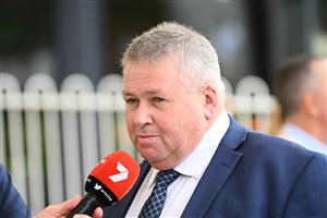 MORNINGTON, AUSTRALIA - APRIL 22: Trainer Pat Carey is seen after winning Race 1, the Mornington Peninsula News Group Sires, during Melbourne Racing at Mornington Racecourse on April 22, 2023 in Mornington, Australia. (Photo by Vince Caligiuri/Getty Images)