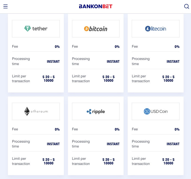 Bankonbet payment methods Bankonbet payment methods