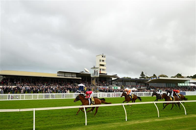 WARRNAMBOOL, AUSTRALIA - MAY 02: A general view of the Callaghan Motors VOBIS Gold Strike during Brierly Steeplechase day at Warrnambool Racing Club on May 02, 2023 in Warrnambool, Australia. (Photo by Morgan Hancock/Getty Images)