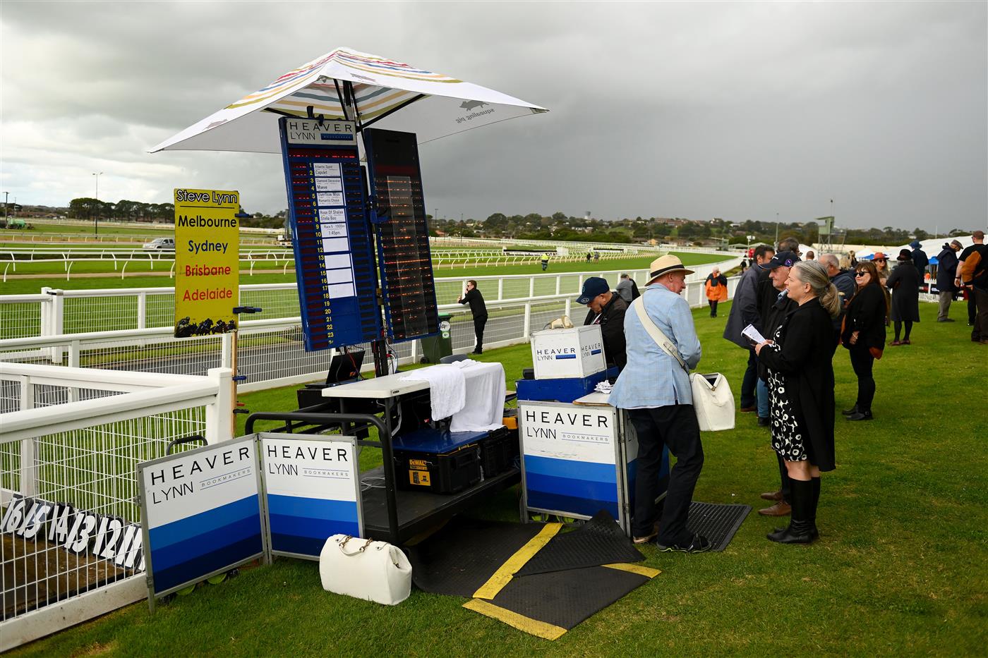 WARRNAMBOOL, AUSTRALIA - MAY 02: A general view of a betting stand during Brierly Steeplechase day at Warrnambool Racing Club on May 02, 2023 in Warrnambool, Australia. (Photo by Morgan Hancock/Getty Images)