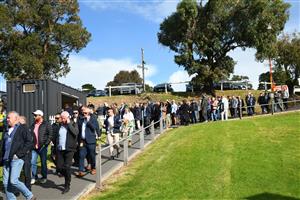 WARRNAMBOOL, AUSTRALIA - MAY 02: Racegoers are seen arriving during Brierly Steeplechase day at Warrnambool Racing Club on May 02, 2023 in Warrnambool, Australia. (Photo by Vince Caligiuri/Getty Images)