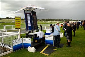 WARRNAMBOOL, AUSTRALIA - MAY 02: A general view of a betting stand during Brierly Steeplechase day at Warrnambool Racing Club on May 02, 2023 in Warrnambool, Australia. (Photo by Morgan Hancock/Getty Images)