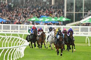 WARRNAMBOOL, AUSTRALIA - MAY 02: Lee Horner rides Flying Agent in the 3YB FM Scotty Stewart Brierly Steeplechase during Brierly Steeplechase day at Warrnambool Racing Club on May 02, 2023 in Warrnambool, Australia. (Photo by Morgan Hancock/Getty Images)