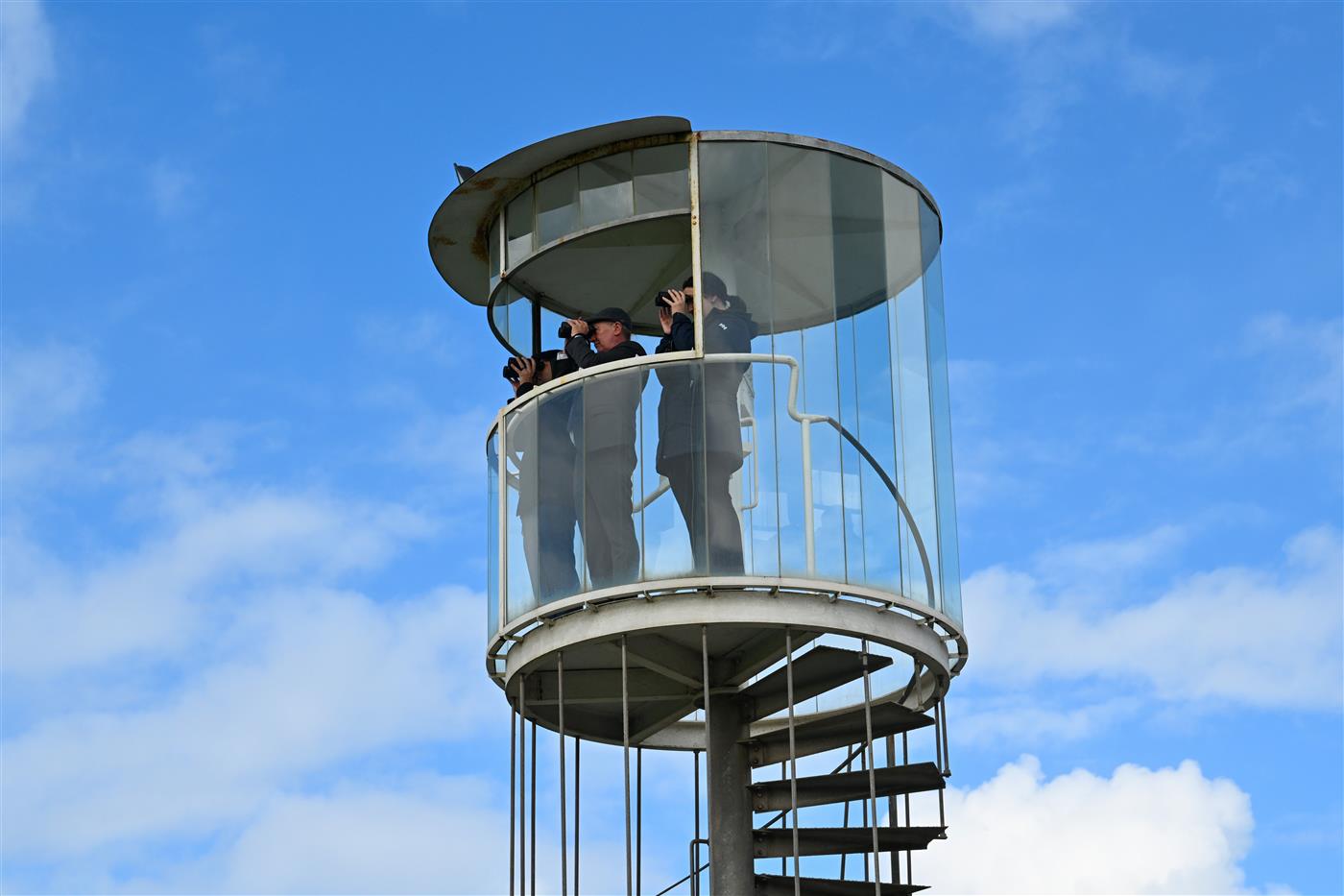 WARRNAMBOOL, AUSTRALIA - MAY 03: Rob Montgomery is seen in the stewards tower in Race 1, the Warrnambool City Volkswagen 2yo Open, during Galleywood Hurdle Day on May 03, 2023 in Warrnambool, Australia. (Photo by Vince Caligiuri/Getty Images)