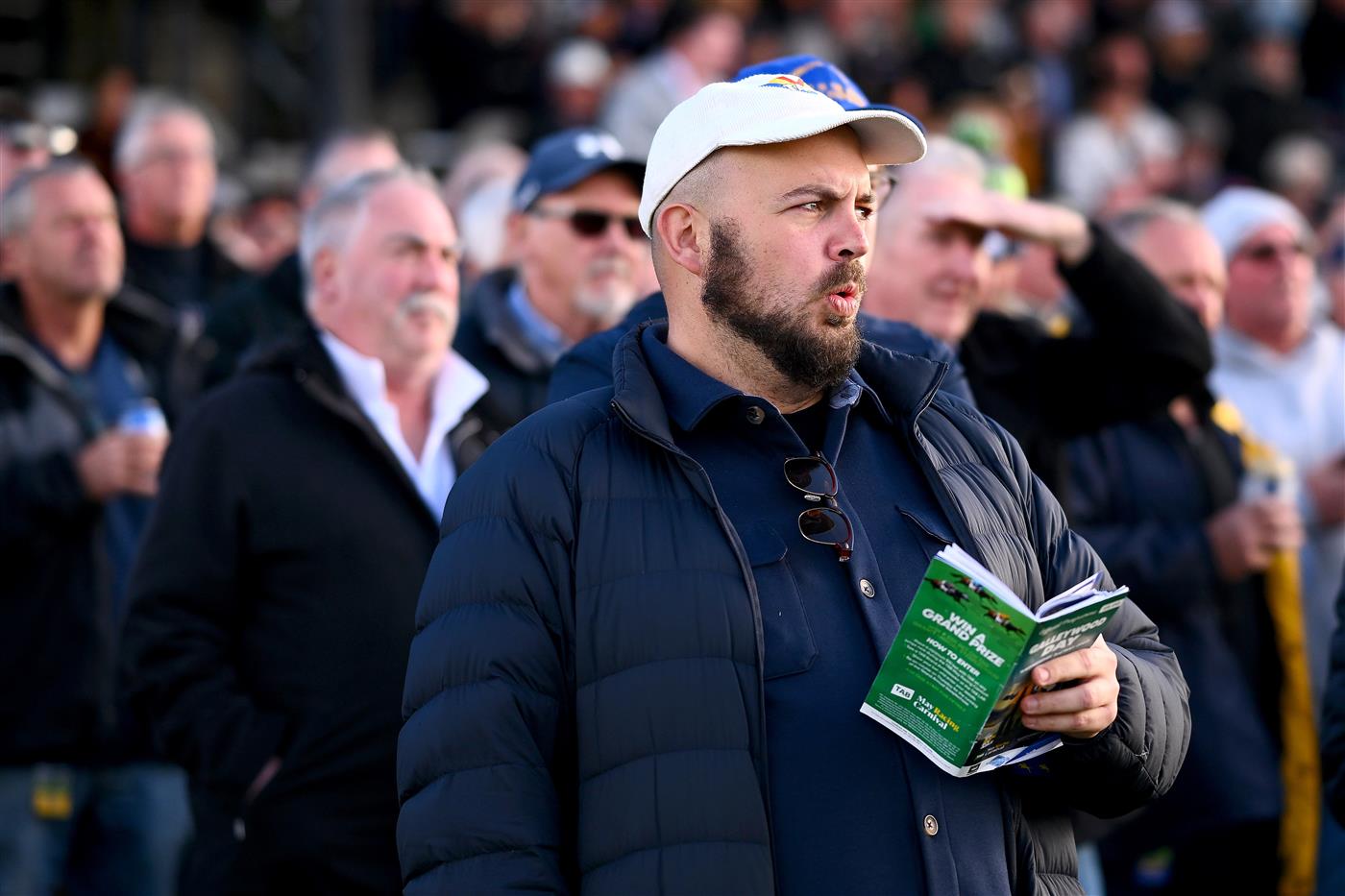 WARRNAMBOOL, AUSTRALIA - MAY 03: Crowds watch on during Galleywood Hurdle day at Warrnambool Racing Club on May 03, 2023 in Warrnambool, Australia. (Photo by Morgan Hancock/Getty Images)