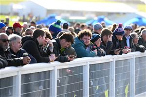 WARRNAMBOOL, AUSTRALIA - MAY 03: Crowds watch The Midfield Group Wangoom Handicap during Galleywood Hurdle day at Warrnambool Racing Club on May 03, 2023 in Warrnambool, Australia. (Photo by Morgan Hancock/Getty Images)