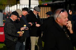 WARRNAMBOOL, AUSTRALIA - MAY 03: Crowds watch on during Galleywood Hurdle day at Warrnambool Racing Club on May 03, 2023 in Warrnambool, Australia. (Photo by Morgan Hancock/Getty Images)