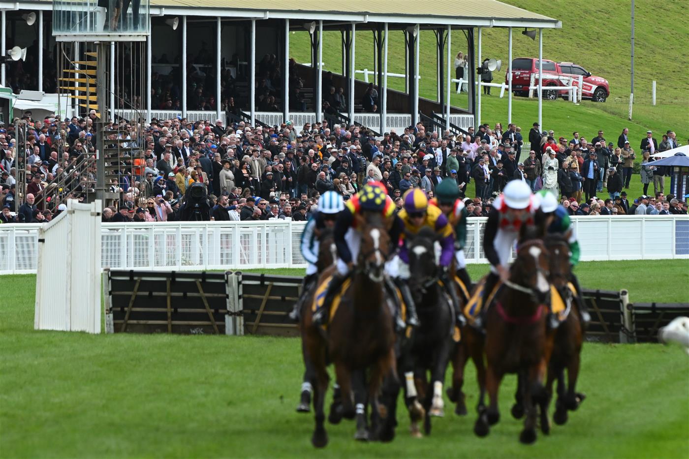 WARRNAMBOOL, AUSTRALIA - MAY 04: Campbell Rawiller riding Circle The Sun winning Race 1, the Hammonds Paints Champion Novice Hurdle, during Grand Annual Day at Warrnambool Racing Club on May 04, 2023 in Warrnambool, Australia. (Photo by Vince Caligiuri/Getty Images)