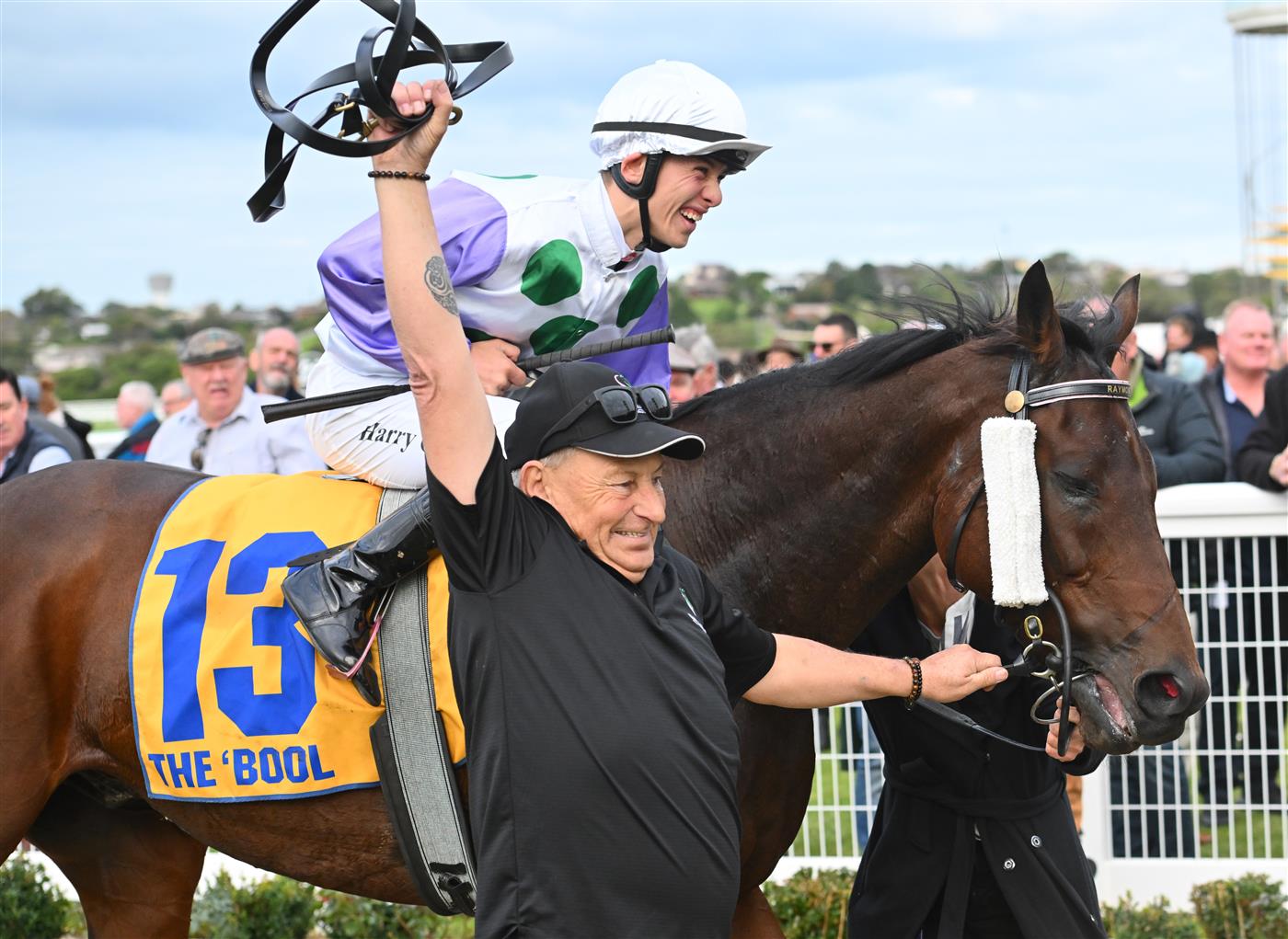 WARRNAMBOOL, AUSTRALIA - MAY 04: Harry Grace riding Rolls winning Race 9, the Sungold Milk Warrnambool Cup, during Grand Annual Day at Warrnambool Racing Club on May 04, 2023 in Warrnambool, Australia. (Photo by Vince Caligiuri/Getty Images)