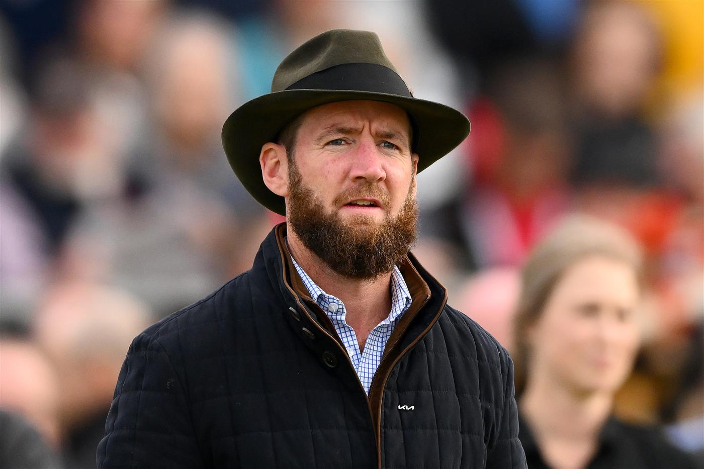 WARRNAMBOOL, AUSTRALIA - MAY 04: Trainer Ciaron Maher watches on in the Mounting Yard during Grand Annual Day at Warrnambool Racing Club on May 04, 2023 in Warrnambool, Australia. (Photo by Morgan Hancock/Getty Images)