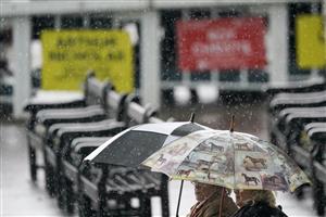 NEWMARKET, ENGLAND - MAY 05: Heavy rain at Newmarket Racecourse on May 05, 2023 in Newmarket, England. (Photo by Alan Crowhurst/Getty Images)