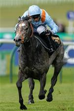 NEWMARKET, ENGLAND - MAY 05: Sean Levey riding Shouldvebeenaring (light blue) win The King Charles II Stakes at Newmarket Racecourse on May 05, 2023 in Newmarket, England. (Photo by Alan Crowhurst/Getty Images)
