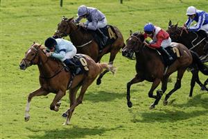 NEWMARKET, ENGLAND - MAY 05: William Buick riding Soprano win The British EBF Maiden Fillies' Stakes at Newmarket Racecourse on May 05, 2023 in Newmarket, England. (Photo by Alan Crowhurst/Getty Images)