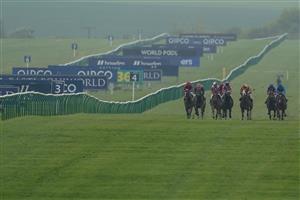 NEWMARKET, ENGLAND - MAY 06: Runners make their way down the track during The Howden British EBF Ellen Chaloner Stakes at Newmarket Racecourse on May 06, 2023 in Newmarket, England. (Photo by Alan Crowhurst/Getty Images)