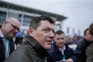 NEWMARKET, ENGLAND - MAY 06: Andrew Balding after training Chaldean to win The at Newmarket Racecourse on May 06, 2023 in Newmarket, England. (Photo by Alan Crowhurst/Getty Images)