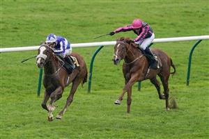 NEWMARKET, ENGLAND - MAY 06: Oisin Murphy riding Teumessias Fox win The Howden Handicap at Newmarket Racecourse on May 06, 2023 in Newmarket, England. (Photo by Alan Crowhurst/Getty Images)