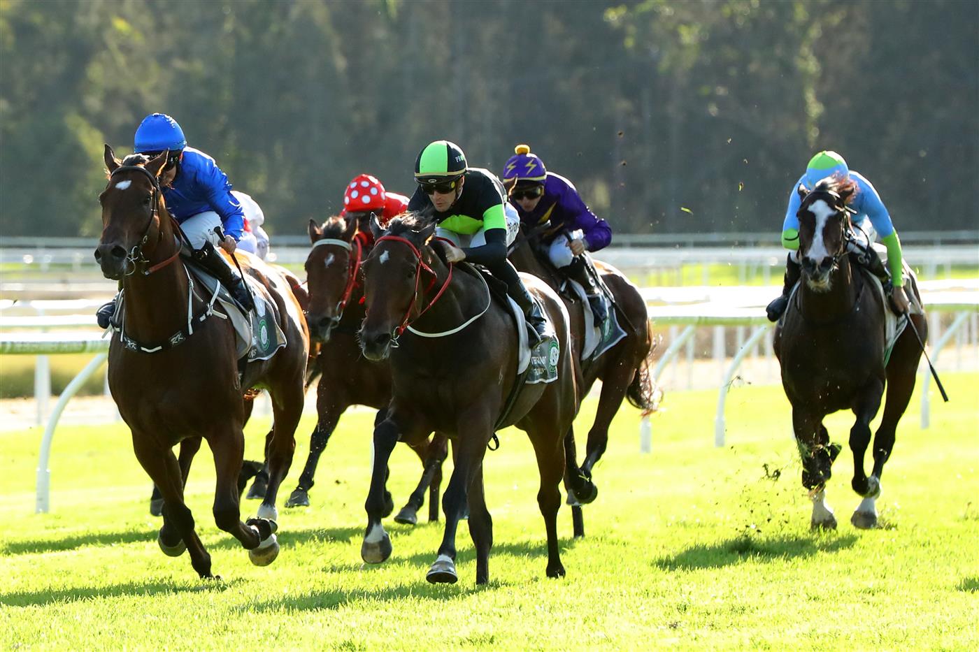 GOSFORD, AUSTRALIA - MAY 06: Sam Clipperton riding Think About It wins  Race 7 De Bortoli Takeover Target during "Gosford Gold Cup" - Sydney Racing at Gosford Racecourse on May 06, 2023 in Gosford, Australia. (Photo by Jeremy Ng/Getty Images)