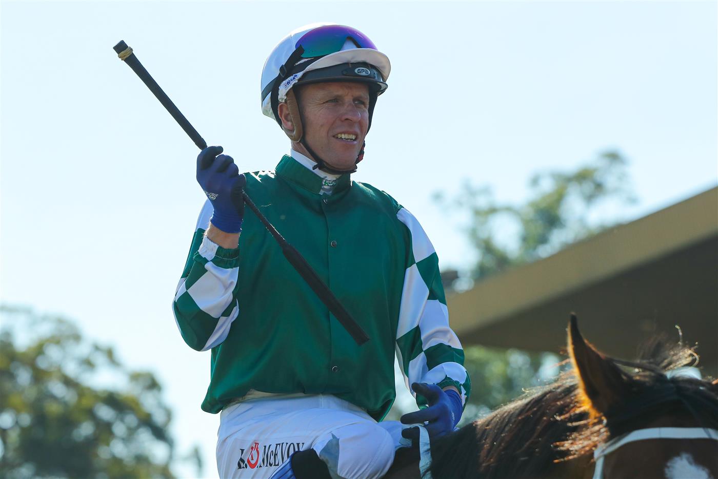 GOSFORD, AUSTRALIA - MAY 06: Kerrin Mcevoy riding Hometruths 
 wins Race 5 Prestige Wedding Hire during "Gosford Gold Cup" - Sydney Racing at Gosford Racecourse on May 06, 2023 in Gosford, Australia. (Photo by Jeremy Ng/Getty Images)
