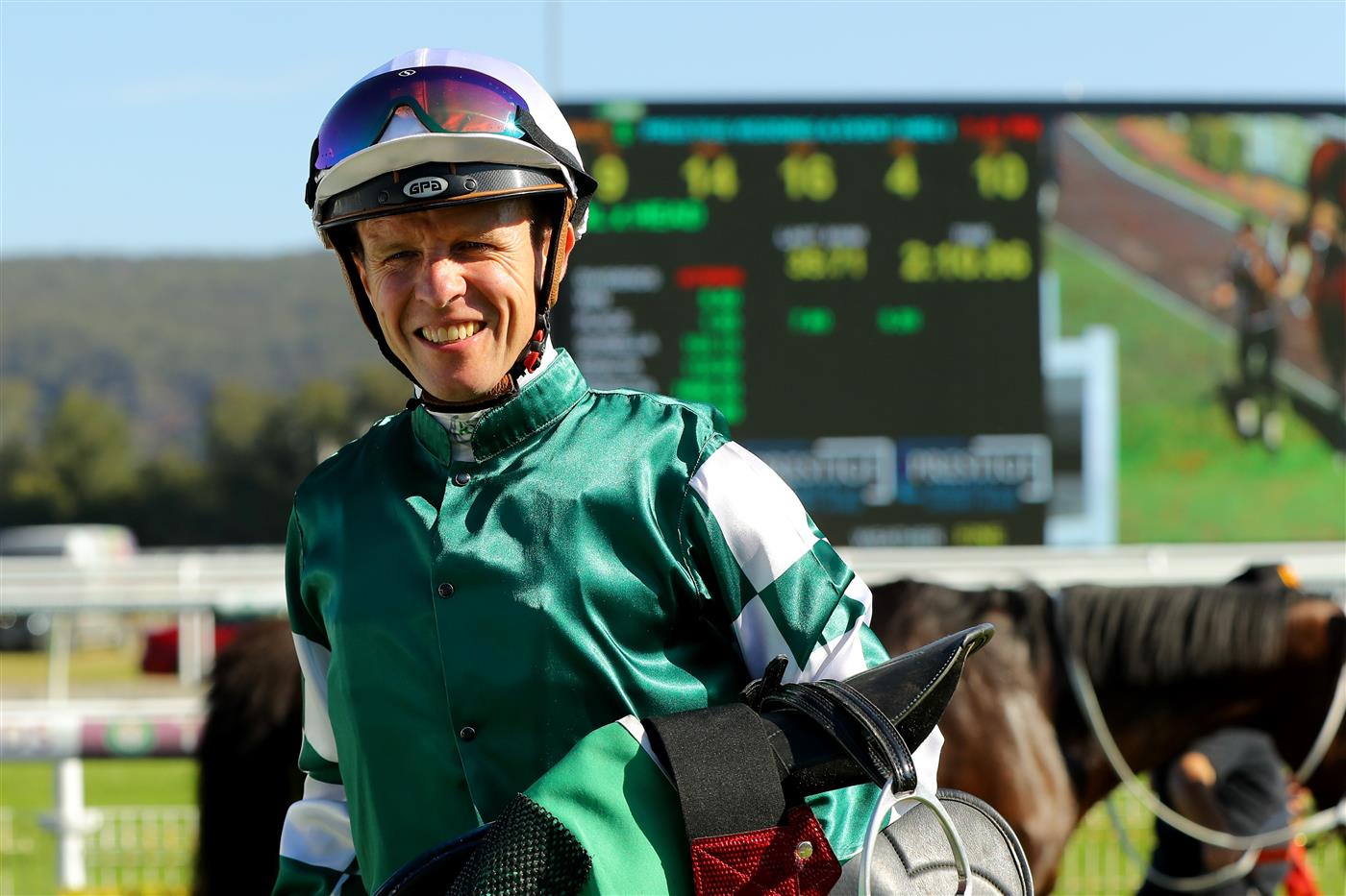 GOSFORD, AUSTRALIA - MAY 06: Kerrin Mcevoy riding Hometruths 
 wins Race 5 Prestige Wedding Hire during "Gosford Gold Cup" - Sydney Racing at Gosford Racecourse on May 06, 2023 in Gosford, Australia. (Photo by Jeremy Ng/Getty Images)