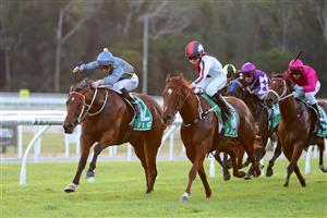 GOSFORD, AUSTRALIA - MAY 06: Sam Clipperton riding Flag Of Honour  wins Race 10 Gosford It (Bm78) during "Gosford Gold Cup" - Sydney Racing at Gosford Racecourse on May 06, 2023 in Gosford, Australia. (Photo by Jeremy Ng/Getty Images)
