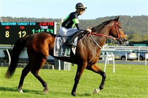 GOSFORD, AUSTRALIA - MAY 06: Sam Clipperton riding Think About It wins  Race 7 De Bortoli Takeover Target during "Gosford Gold Cup" - Sydney Racing at Gosford Racecourse on May 06, 2023 in Gosford, Australia. (Photo by Jeremy Ng/Getty Images)