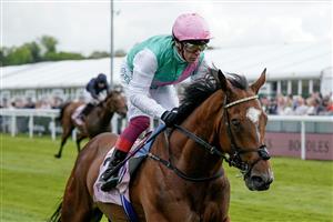 CHESTER, ENGLAND - MAY 10: Frankie Dettori riding Arrest comfortably win The Boodles Chester Vase Stakes at Chester Racecourse on May 10, 2023 in Chester, England. (Photo by Alan Crowhurst/Getty Images)