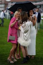 CHESTER, ENGLAND - MAY 10: Ladies go racing at Chester Racecourse on May 10, 2023 in Chester, England. (Photo by Alan Crowhurst/Getty Images)