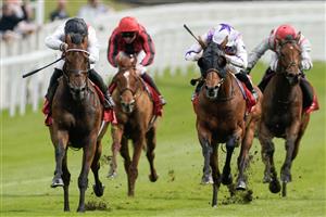 CHESTER, ENGLAND - MAY 11: Tom Marquand riding Hamish (L, white) win The tote.co.uk Bet 5 Get 20 Ormonde Stakes at Chester Racecourse on May 11, 2023 in Chester, England. (Photo by Alan Crowhurst/Getty Images)
