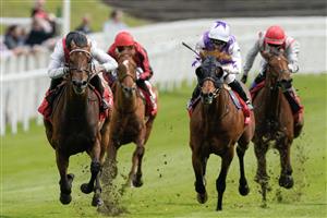 CHESTER, ENGLAND - MAY 11: Tom Marquand riding Hamish (L, white) win The tote.co.uk Bet 5 Get 20 Ormonde Stakes at Chester Racecourse on May 11, 2023 in Chester, England. (Photo by Alan Crowhurst/Getty Images)