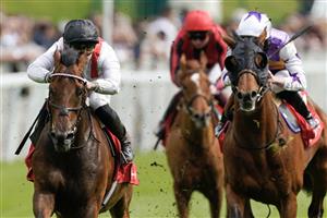 CHESTER, ENGLAND - MAY 11: Tom Marquand riding Hamish (L, white) win The tote.co.uk Bet 5 Get 20 Ormonde Stakes at Chester Racecourse on May 11, 2023 in Chester, England. (Photo by Alan Crowhurst/Getty Images)