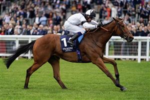 ASCOT, ENGLAND - MAY 13: Jim Crowley riding Rebel Territory (black/white) win The Peroni Nastro Azzurro Victoria Cup at Ascot Racecourse on May 13, 2023 in Ascot, England. (Photo by Alan Crowhurst/Getty Images)