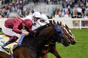ASCOT, ENGLAND - MAY 13: Cieren Fallon riding Maasai Mara (red) win The Carey Group Handicap at Ascot Racecourse on May 13, 2023 in Ascot, England. (Photo by Alan Crowhurst/Getty Images)