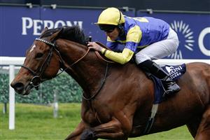 ASCOT, ENGLAND - MAY 13: Tom Queally riding Farhh To Shy (blue/yellow) win The at Ascot Racecourse on May 13, 2023 in Ascot, England. (Photo by Alan Crowhurst/Getty Images)