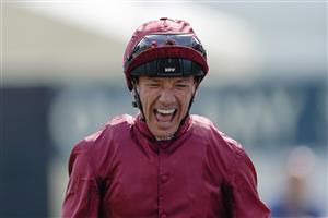 YORK, ENGLAND - MAY 17: Frankie Dettori after riding Soul Sister to win The Tattersalls Musidora Stakes at York Racecourse on May 17, 2023 in York, England. (Photo by Alan Crowhurst/Getty Images)
