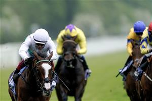 YORK, ENGLAND - MAY 18: Frankie Dettori riding Free Wind (white) win The Al Basti Equiworld Dubai Middleton Fillies' Stakes at York Racecourse on May 18, 2023 in York, England. (Photo by Alan Crowhurst/Getty Images)