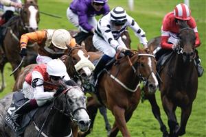 YORK, ENGLAND - MAY 18: Oisin Murphy riding Great State win The British EBF 40th Anniversary Westow Stakes at York Racecourse on May 18, 2023 in York, England. (Photo by Alan Crowhurst/Getty Images)