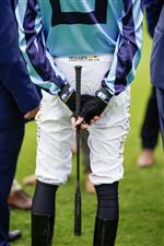 YORK, ENGLAND - MAY 19: The 'ProCush' whip at York Racecourse on May 19, 2023 in York, England. (Photo by Alan Crowhurst/Getty Images)