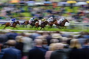 YORK, ENGLAND - MAY 19: Andrea Atzeni riding Giavellotto (R) win The Boodles Yorkshire Cup Stakes at York Racecourse on May 19, 2023 in York, England. (Photo by Alan Crowhurst/Getty Images)