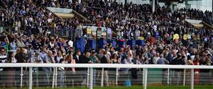 YORK, ENGLAND - MAY 19: A busy grandstand at York Racecourse on May 19, 2023 in York, England. (Photo by Alan Crowhurst/Getty Images)
