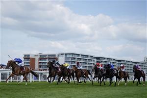 NEWBURY, ENGLAND - MAY 20: William Buick riding Modern Games (L) win The Al Shaqab Lockinge Stakes at Newbury Racecourse on May 20, 2023 in Newbury, England. (Photo by Alan Crowhurst/Getty Images)