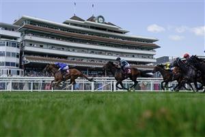 NEWBURY, ENGLAND - MAY 20: William Buick riding Modern Games (L) win The Al Shaqab Lockinge Stakes at Newbury Racecourse on May 20, 2023 in Newbury, England. (Photo by Alan Crowhurst/Getty Images)