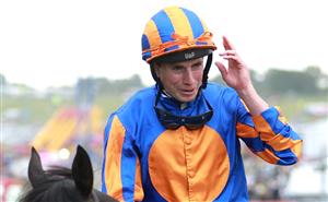 EPSOM, ENGLAND - JUNE 03: Ryan Moore celebrates riding Auguste Rodin to victory in The Betfred Derby during Derby Day at Epsom Downs Racecourse on June 03, 2023 in Epsom, England. (Photo by Warren Little/Getty Images)